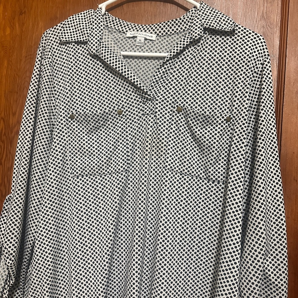Black and White Polka Dot Blouse
